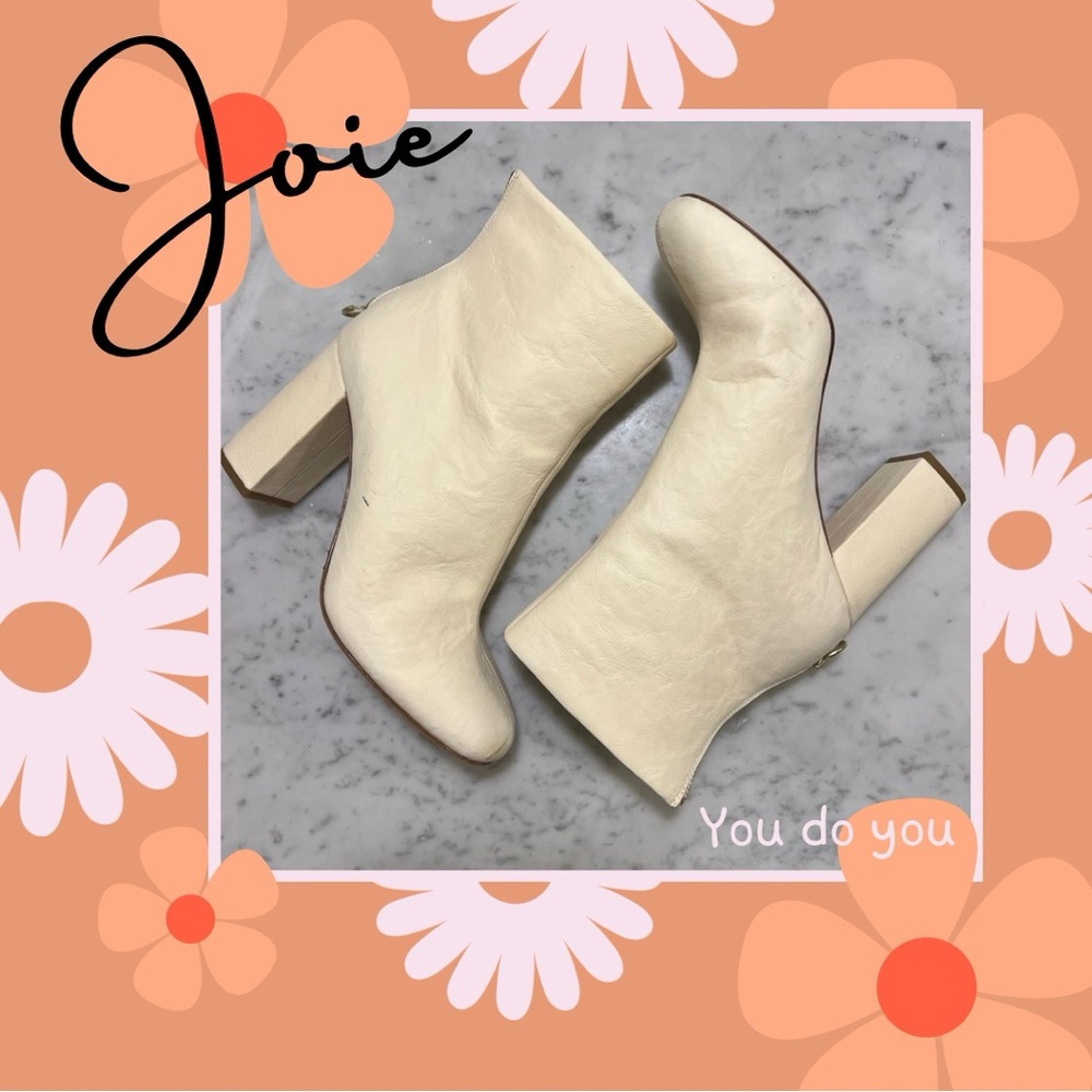 JOIE gold zip cream boot